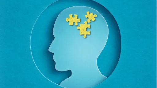 A brain with puzzle pieces
